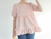 Ruffle Hem Striped Top